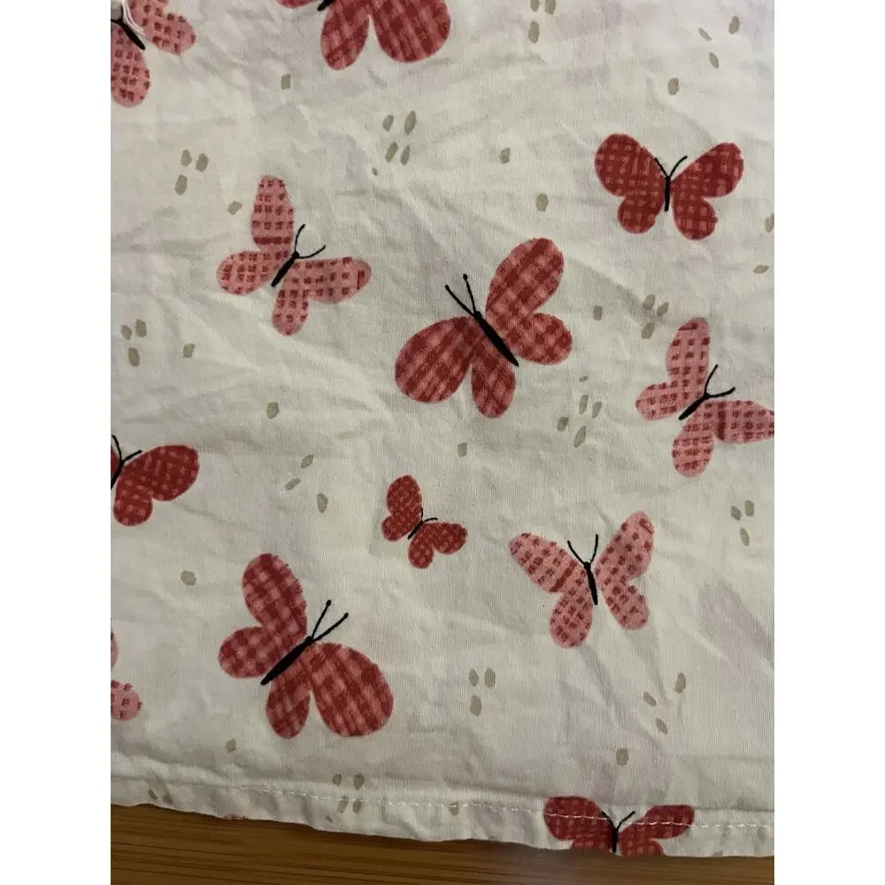 Pillowfort kids' butterfly Flat sheet Pink Twin Size 100% Cotton